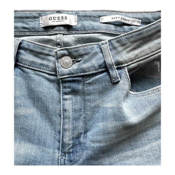 Guess Sexy Curve Skinny Jeans Womens Size 27 Light Blue Denim - Picture 7 of 10